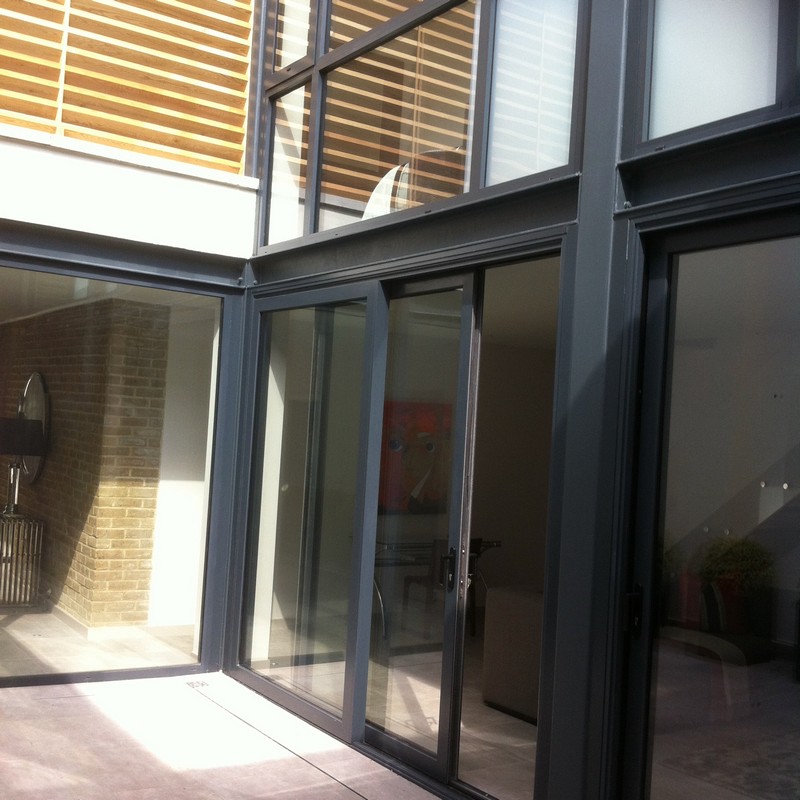 Anthracite aluminium sliding patio doors fitted in Tooting